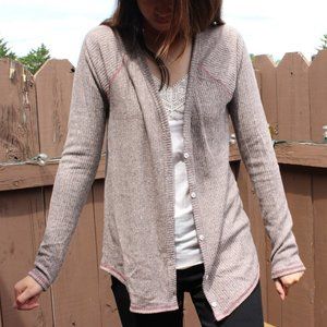 ModCloth · Tan button-front ribbed cardigan · S
